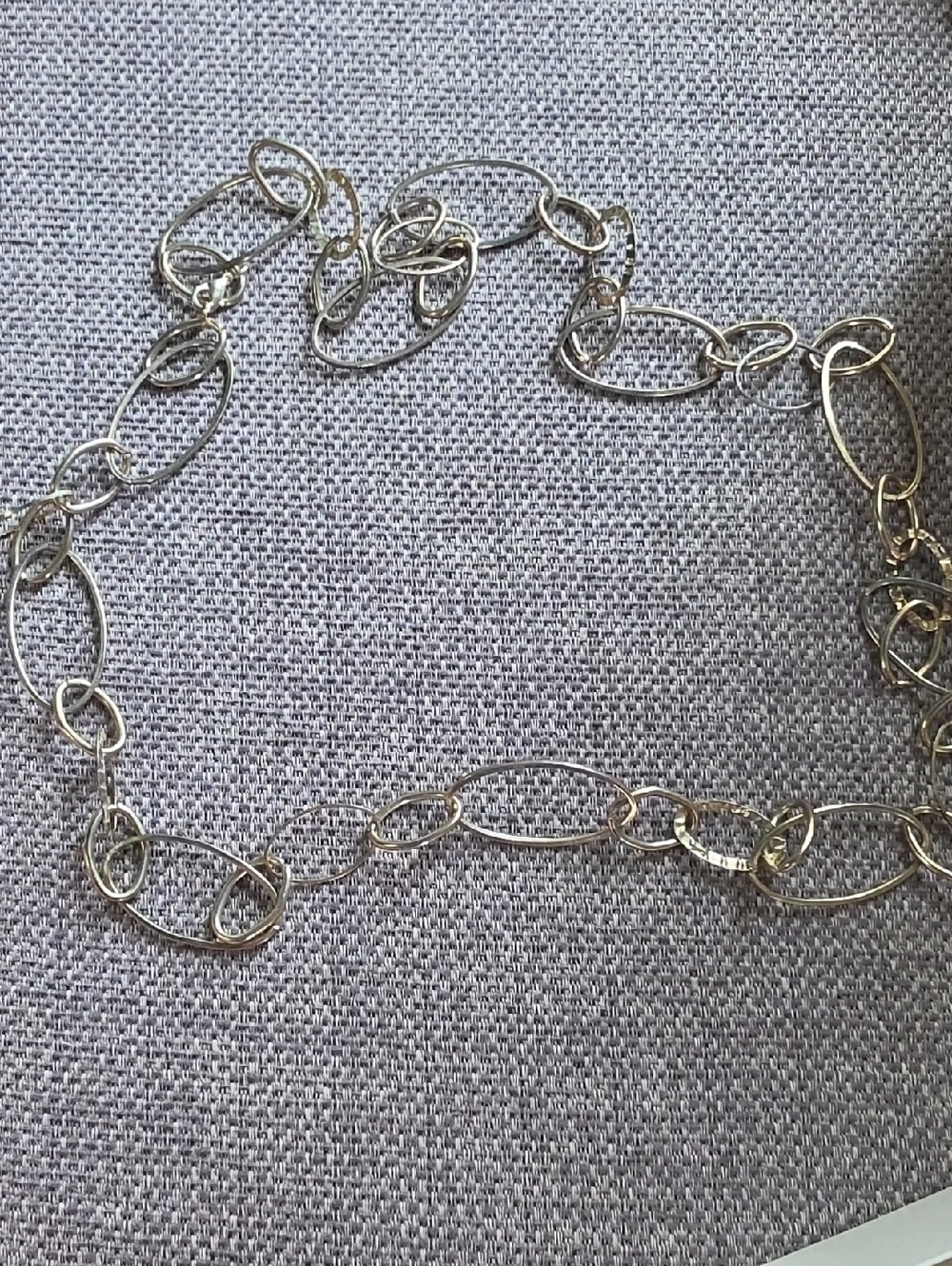 Elegant Silver Link Necklace - Polished Oval Chain